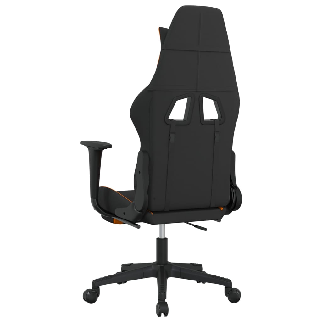 gamingstol med fodstøtte stof sort og orange