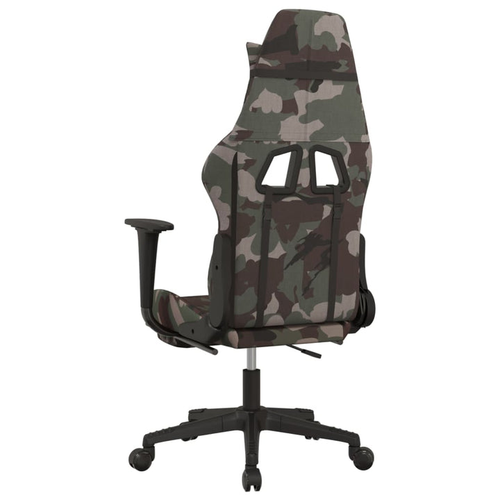 gamingstol med fodstøtte stof camouflage og sort