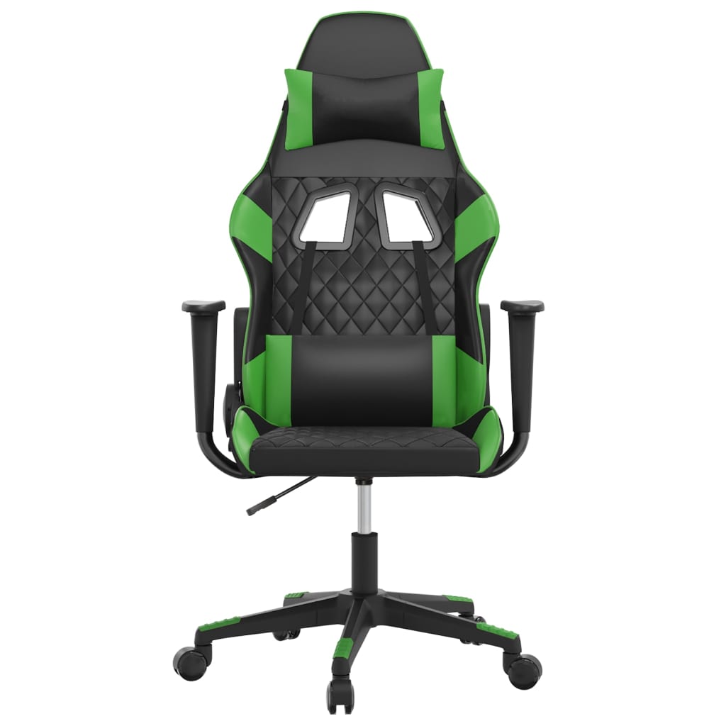 gamingstol kunstlæder sort og grøn