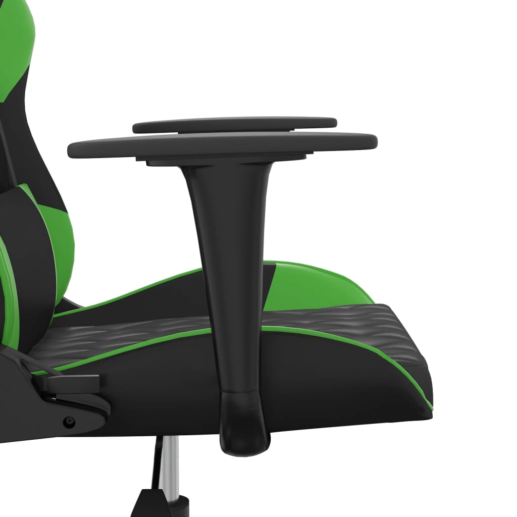 gamingstol kunstlæder sort og grøn