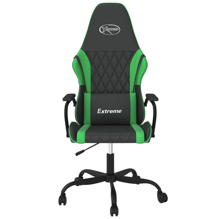 gamingstol kunstlæder sort og grøn