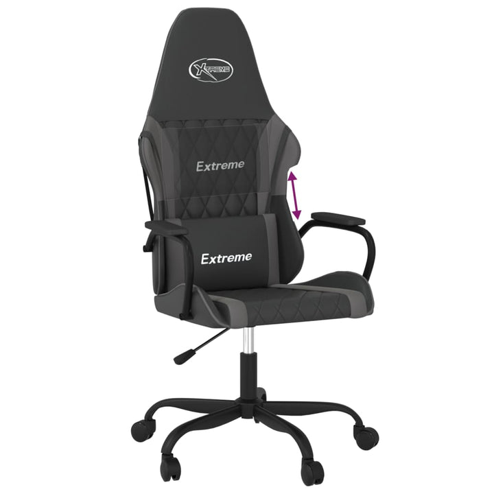 gamingstol kunstlæder sort og grå
