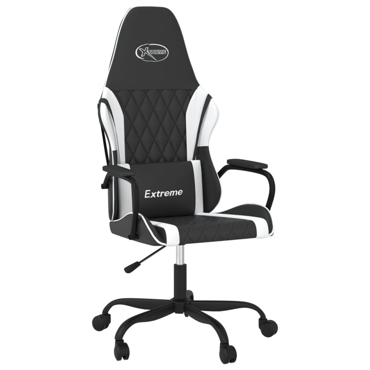 gamingstol kunstlæder sort og hvid