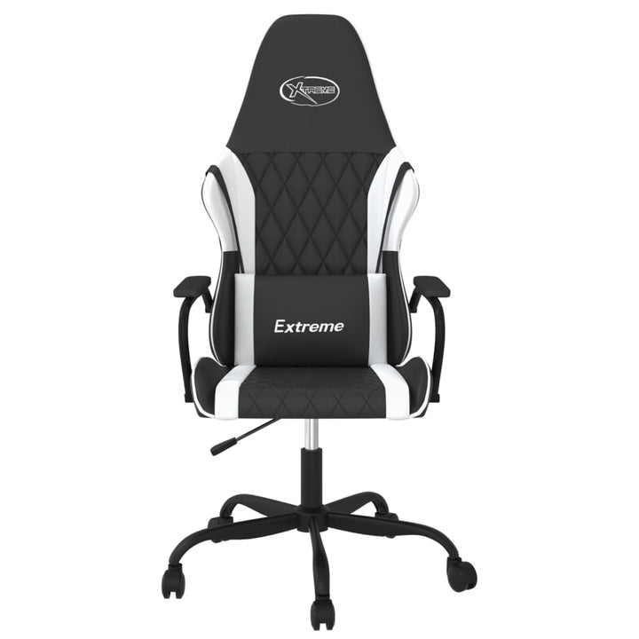 gamingstol kunstlæder sort og hvid