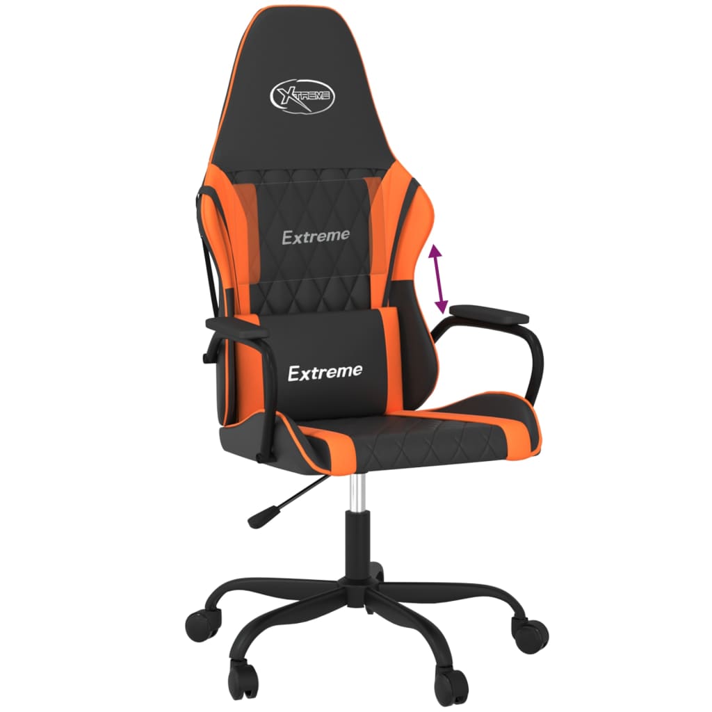 gamingstol kunstlæder sort og orange