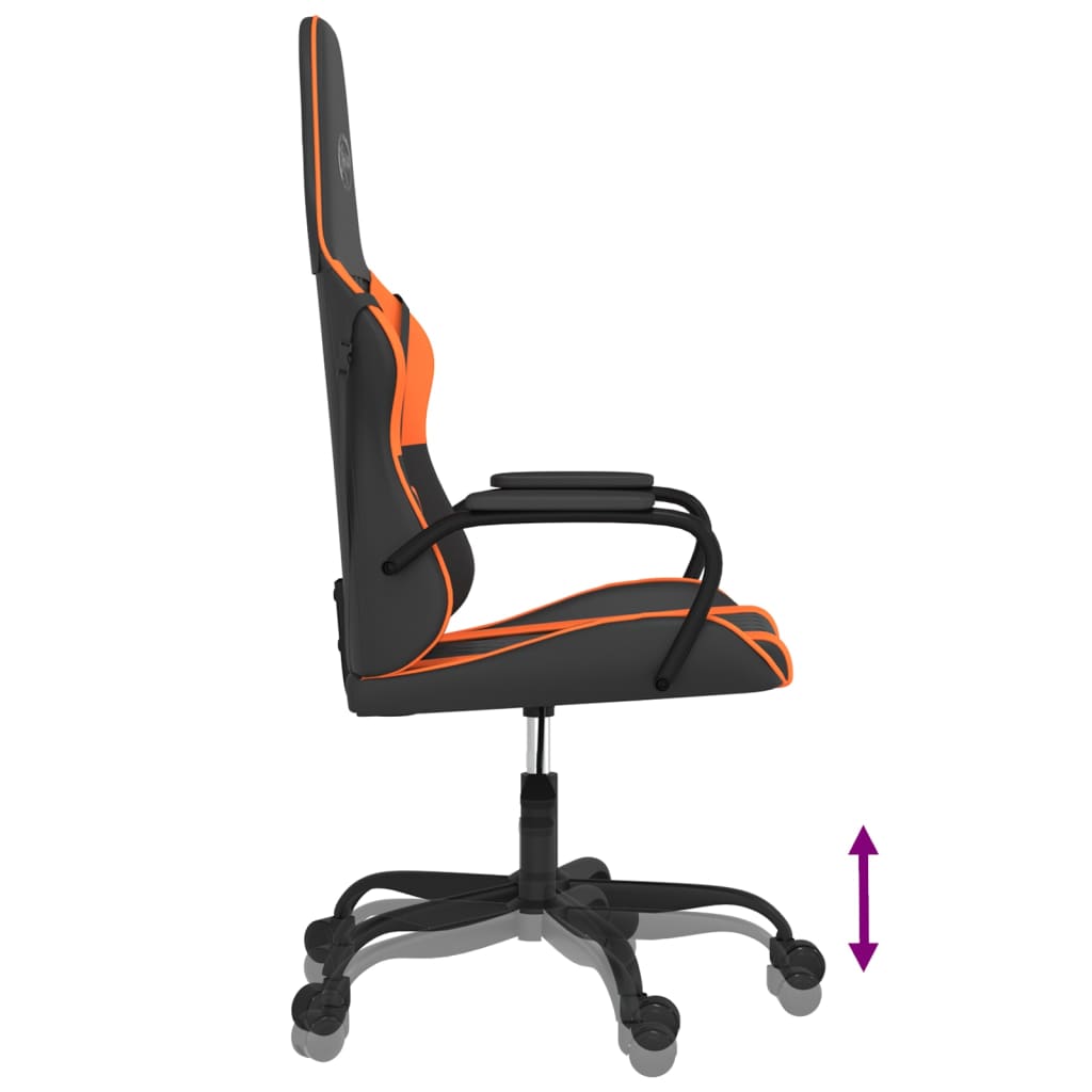 gamingstol kunstlæder sort og orange