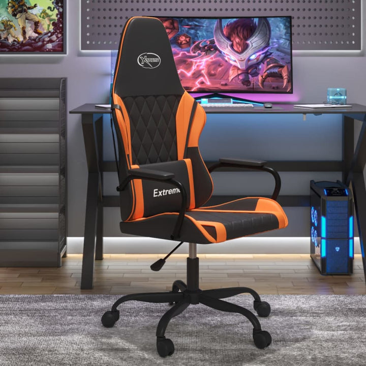 gamingstol kunstlæder sort og orange