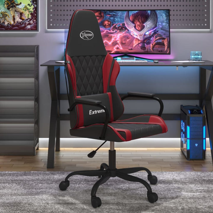 gamingstol kunstlæder sort og vinrød