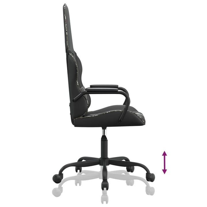 gamingstol kunstlæder sort og camouflage