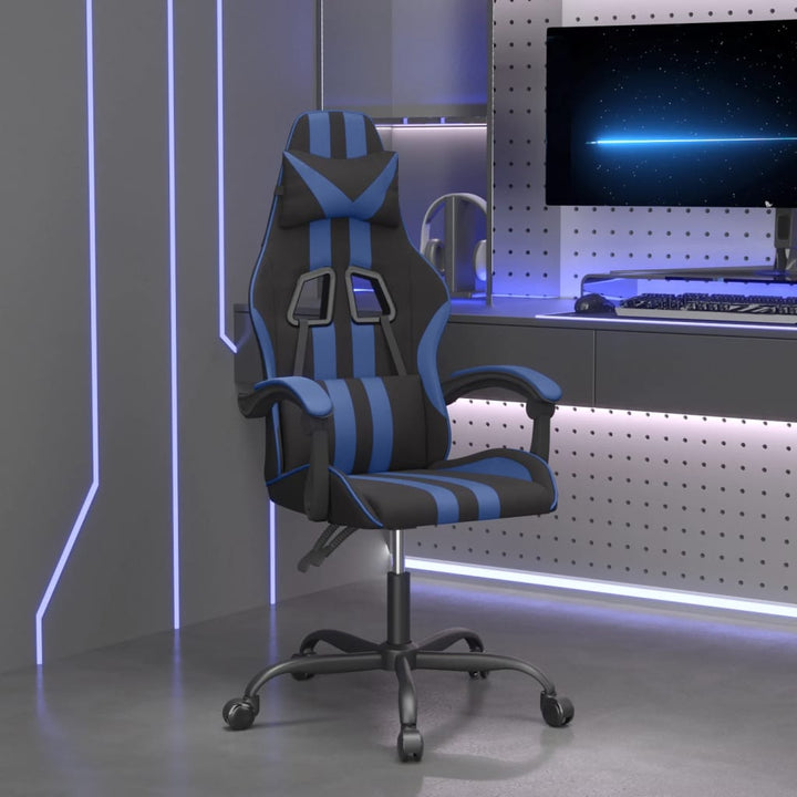 gamingstol kunstlæder sort og blå