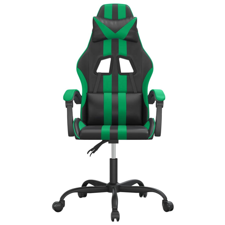 gamingstol kunstlæder sort og grøn