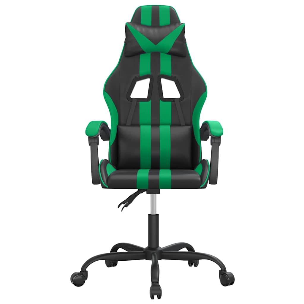 gamingstol kunstlæder sort og grøn