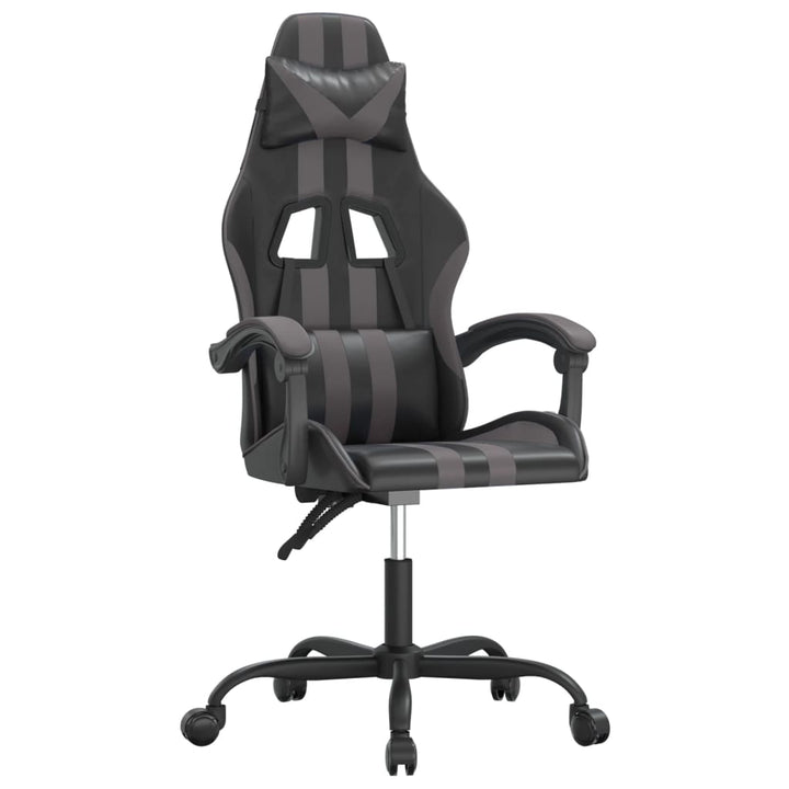gamingstol kunstlæder sort og grå