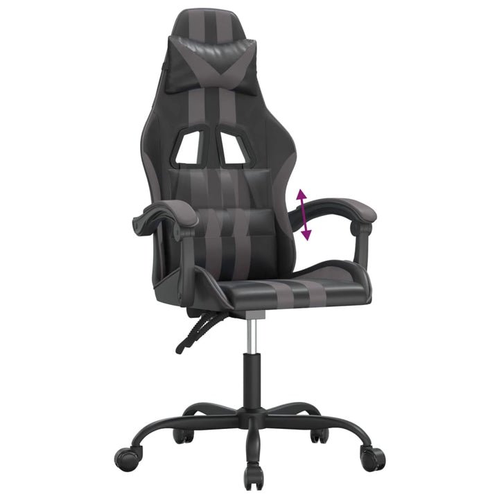 gamingstol kunstlæder sort og grå