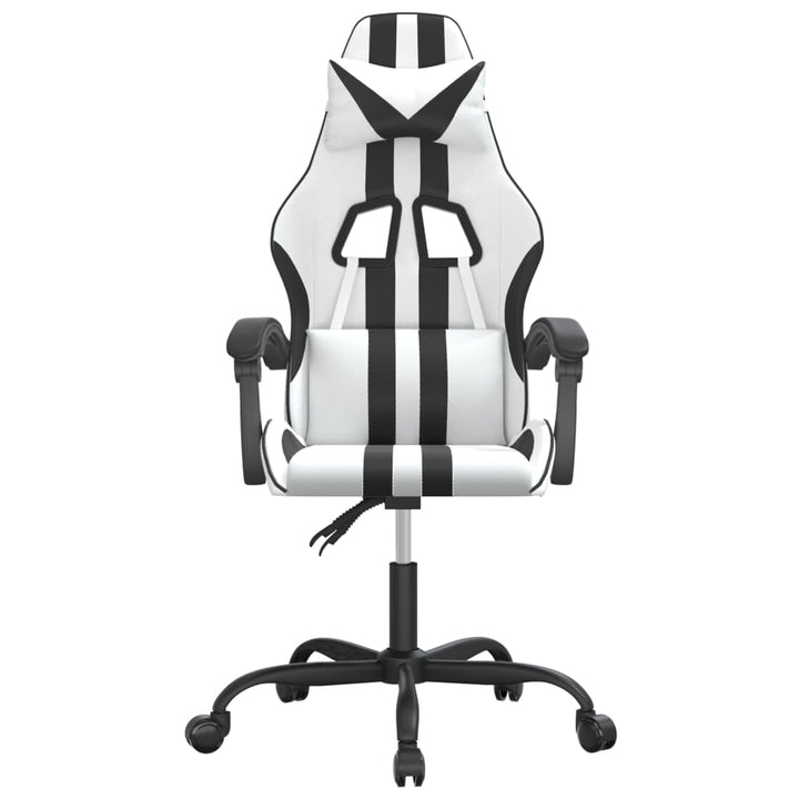 gamingstol kunstlæder hvid og sort