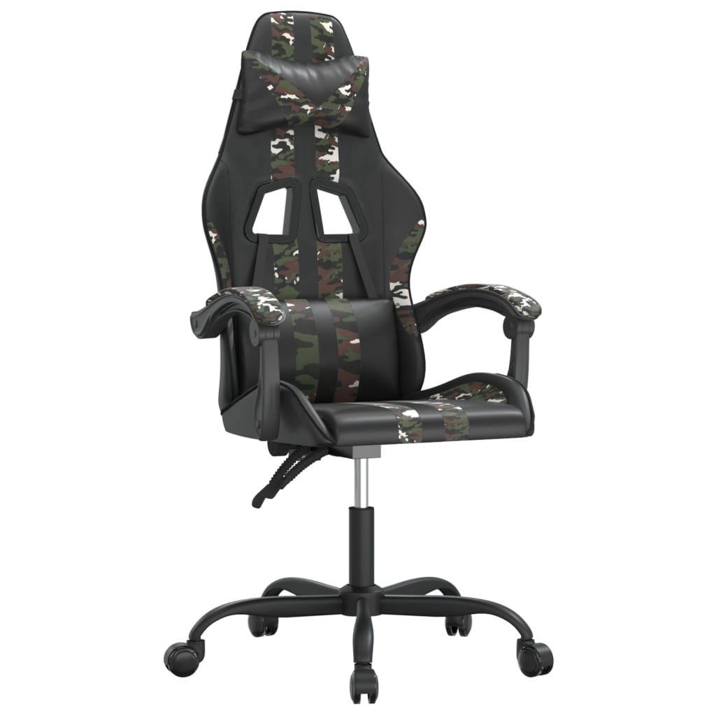 gamingstol kunstlæder sort og camouflage