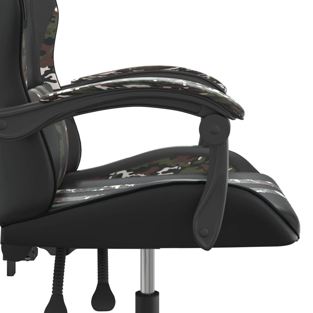 gamingstol kunstlæder sort og camouflage