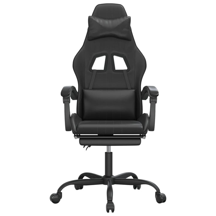 gamingstol med fodstøtte kunstlæder sort