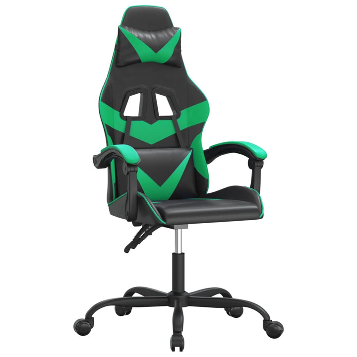 gamingstol kunstlæder sort og grøn