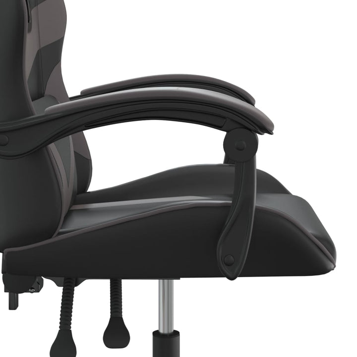 gamingstol kunstlæder sort og grå