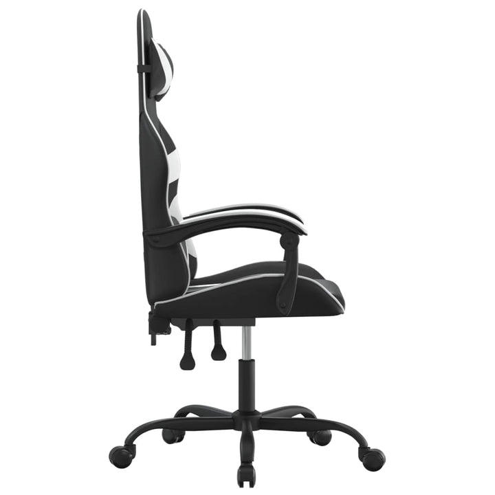 gamingstol kunstlæder sort og hvid