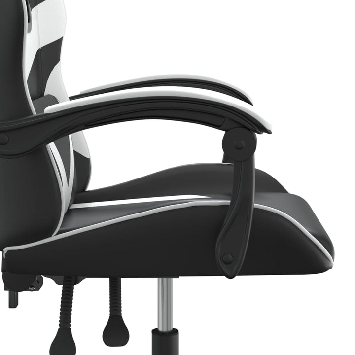 gamingstol kunstlæder sort og hvid