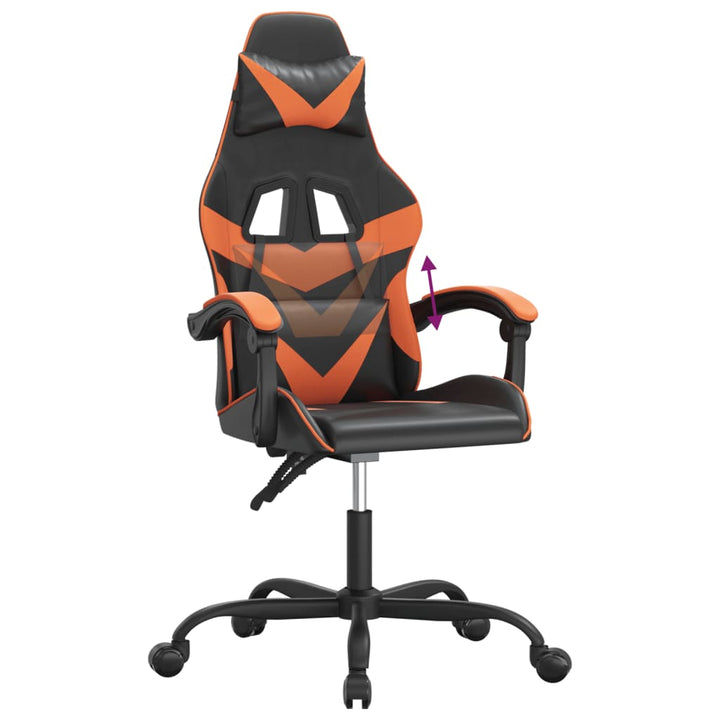 gamingstol kunstlæder sort og orange
