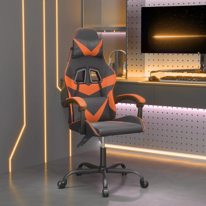 gamingstol kunstlæder sort og orange