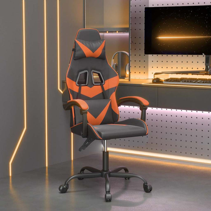 gamingstol kunstlæder sort og orange