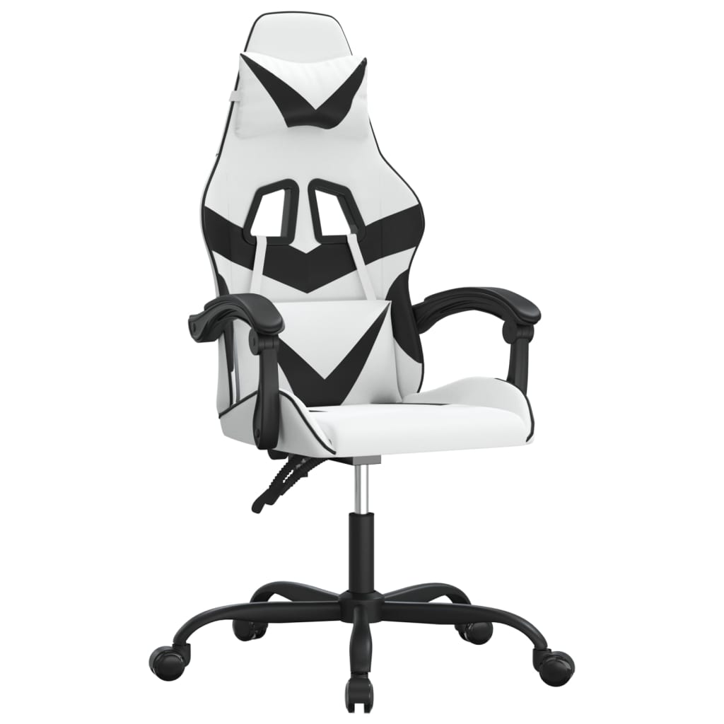 gamingstol kunstlæder hvid og sort