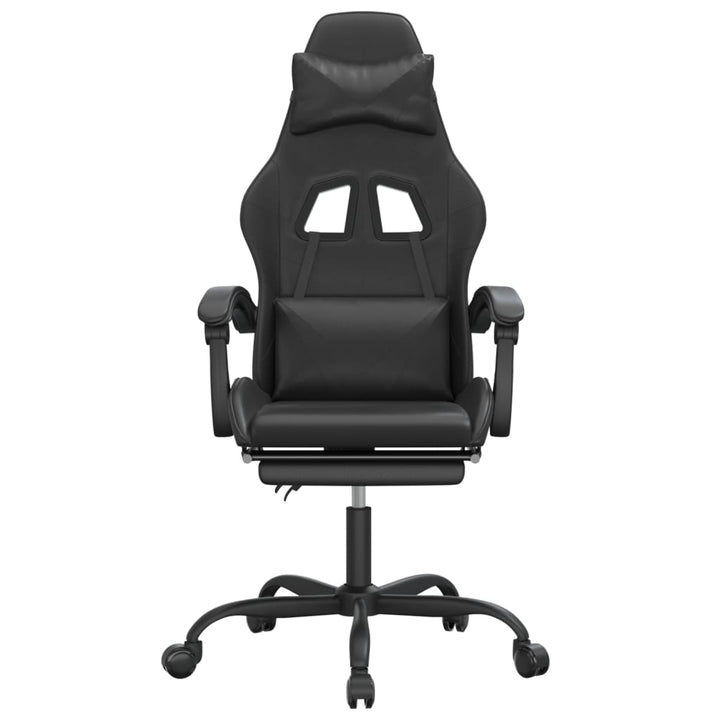 gamingstol med fodstøtte kunstlæder sort