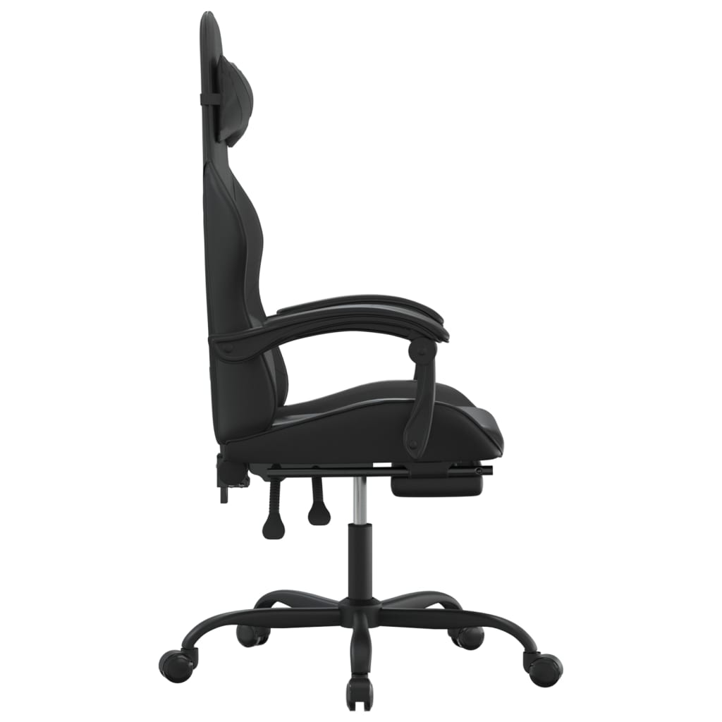 gamingstol med fodstøtte kunstlæder sort