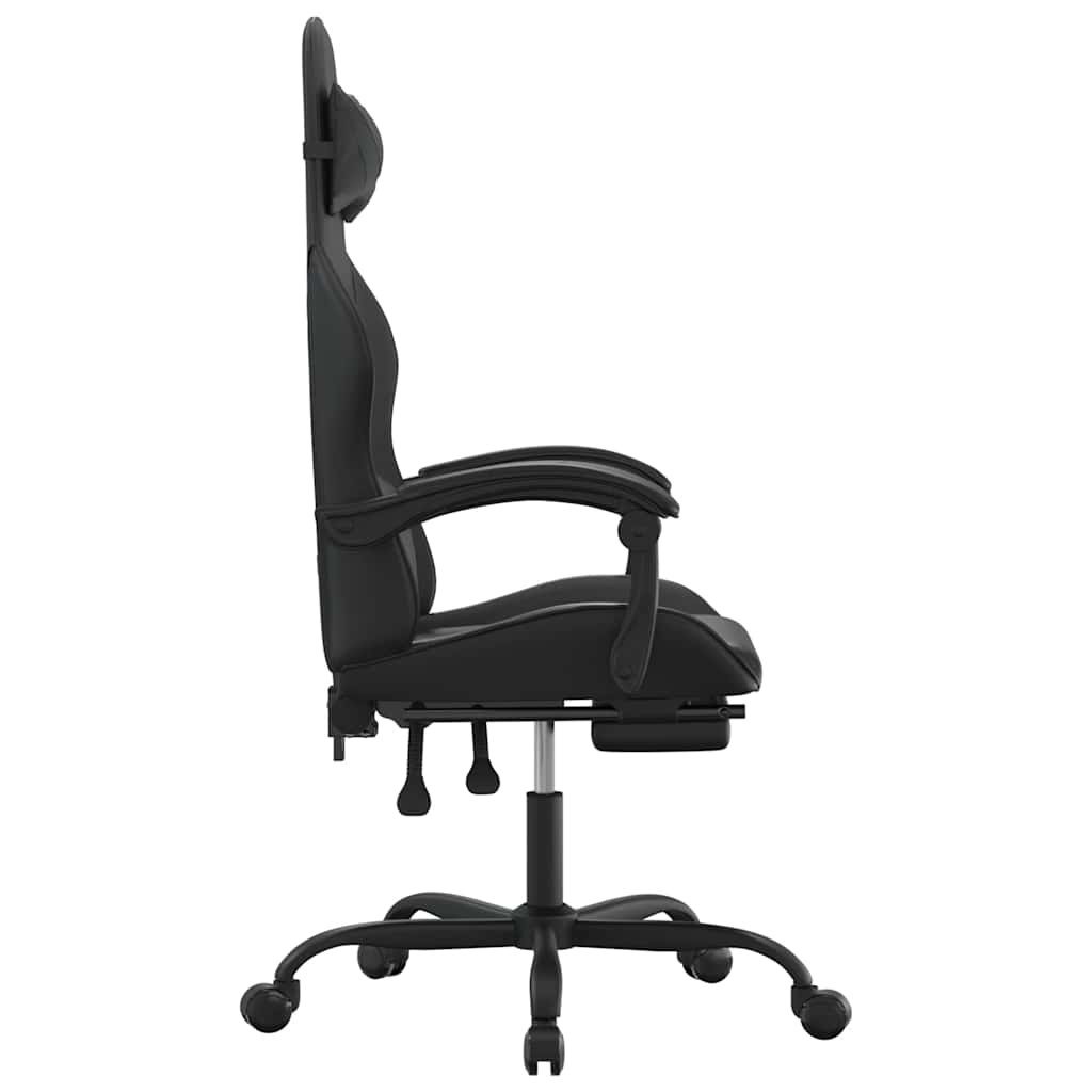 gamingstol med fodstøtte kunstlæder sort