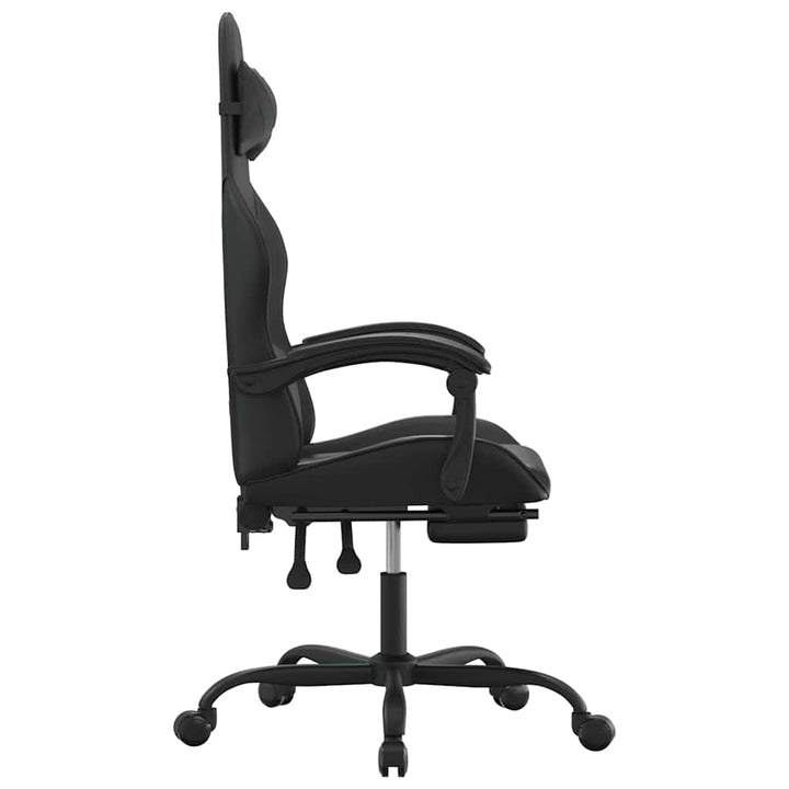 gamingstol med fodstøtte kunstlæder sort