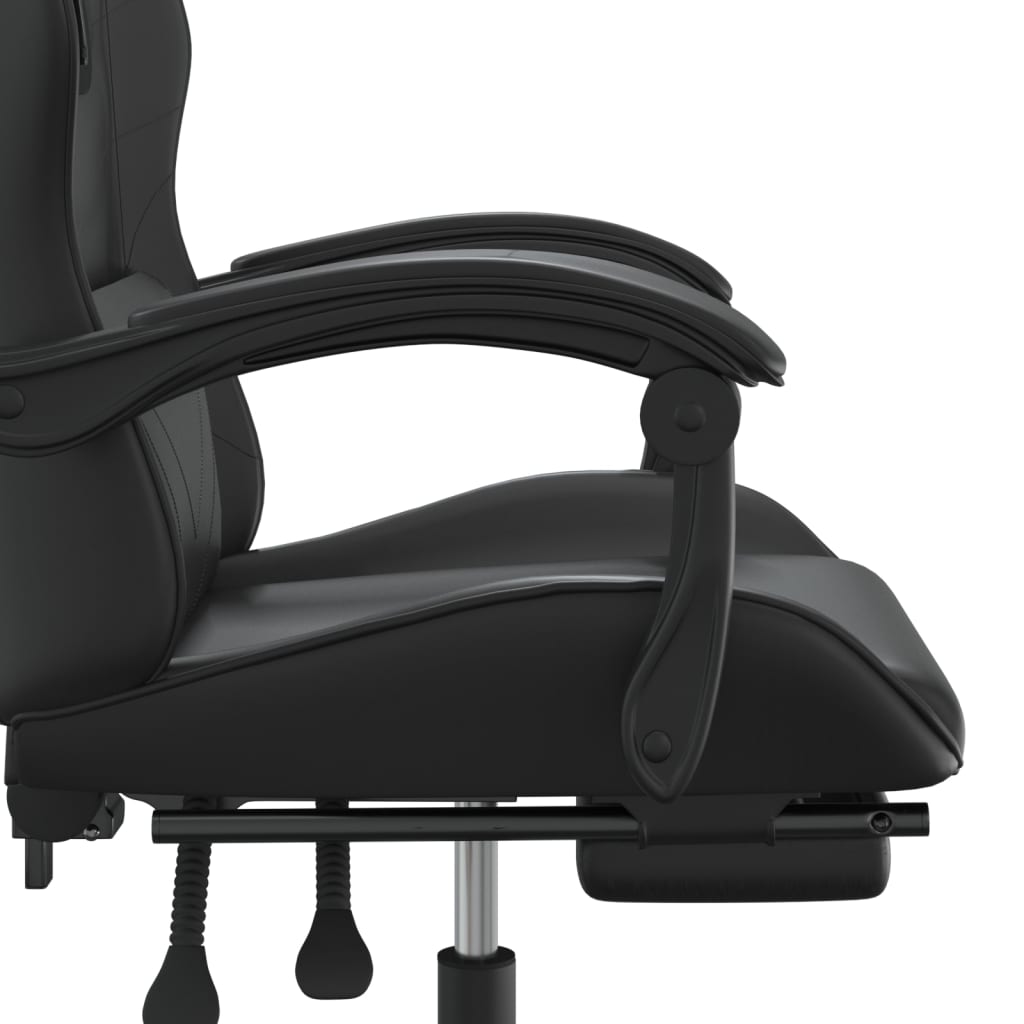 gamingstol med fodstøtte kunstlæder sort