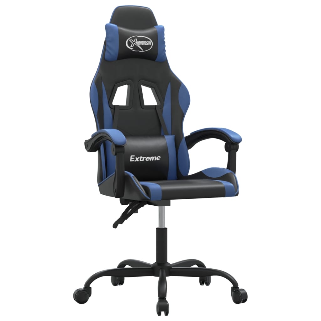 gamingstol kunstlæder sort og blå