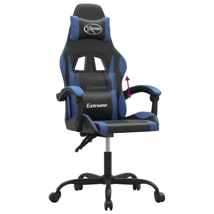 gamingstol kunstlæder sort og blå