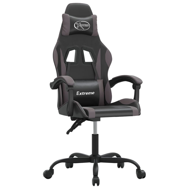 gamingstol kunstlæder sort og grå