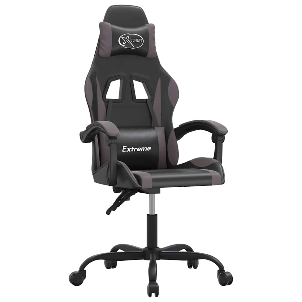 gamingstol kunstlæder sort og grå