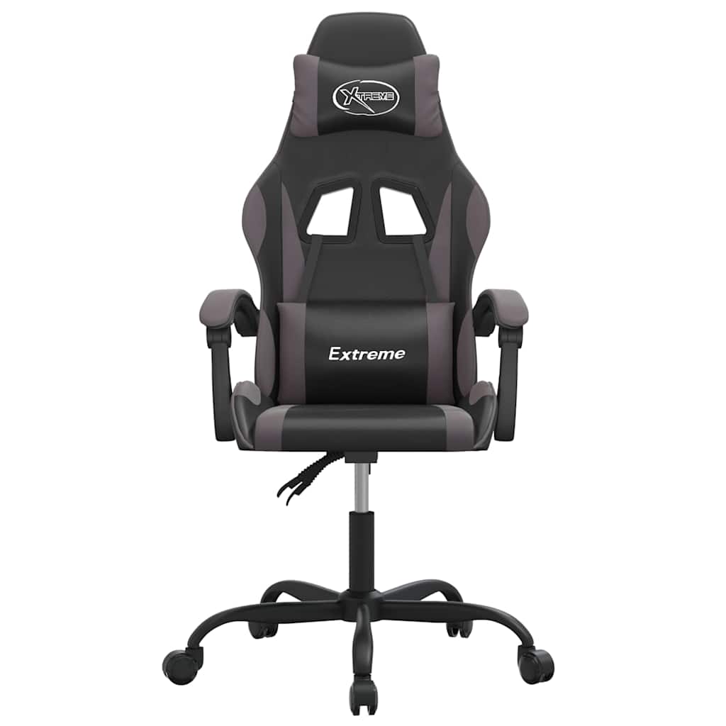 gamingstol kunstlæder sort og grå
