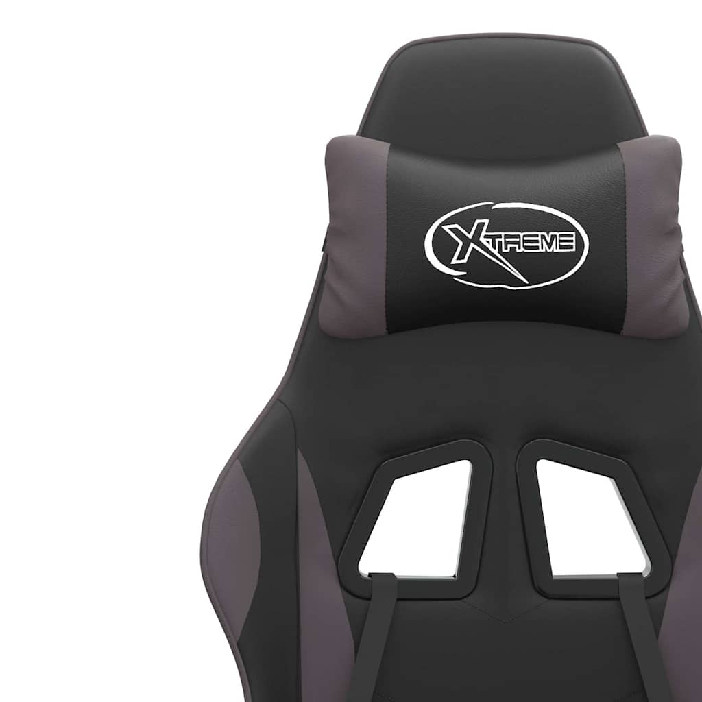 gamingstol kunstlæder sort og grå