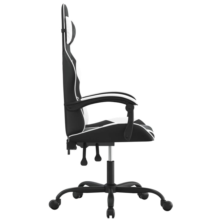 gamingstol kunstlæder sort og hvid