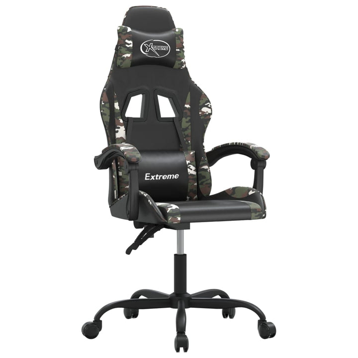 gamingstol kunstlæder sort og camouflage