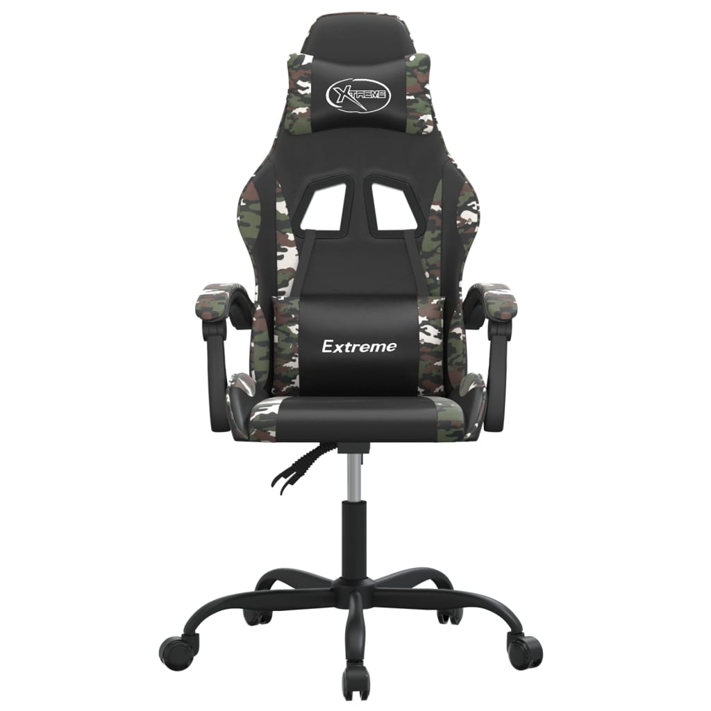 gamingstol kunstlæder sort og camouflage