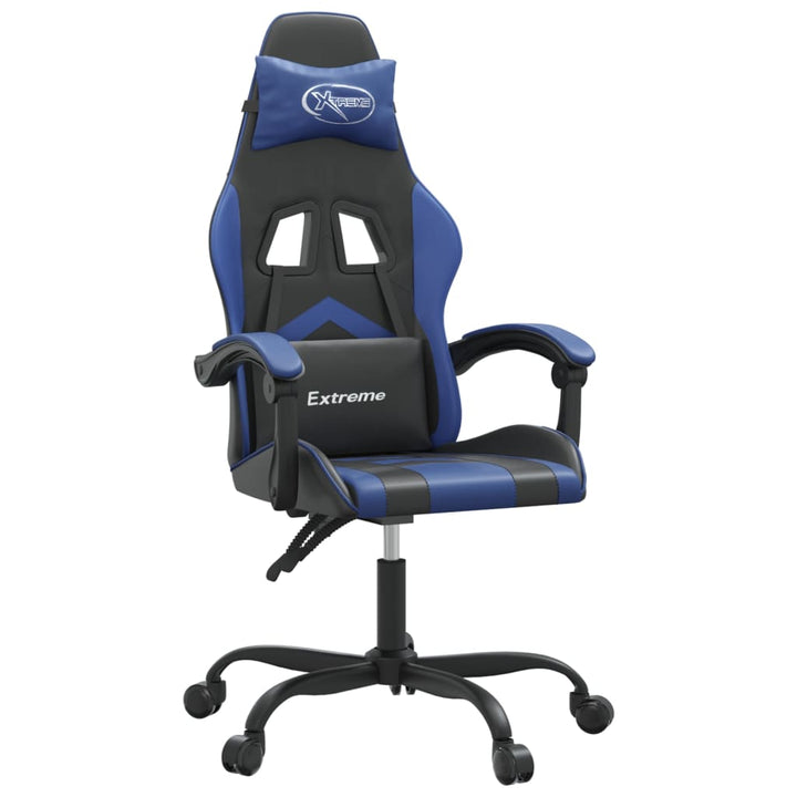 gamingstol kunstlæder sort og blå