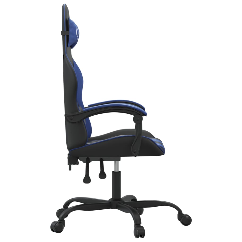 gamingstol kunstlæder sort og blå