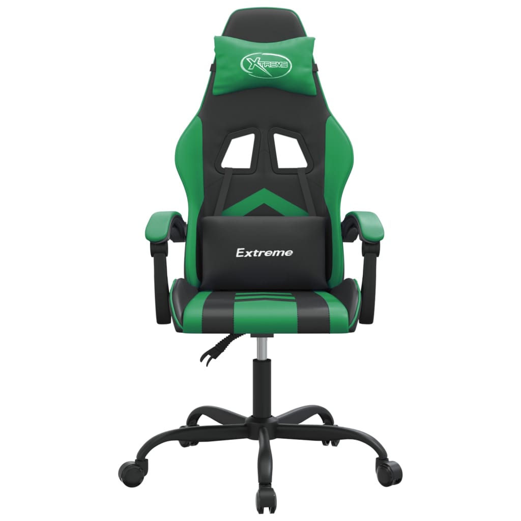 gamingstol kunstlæder sort og grøn