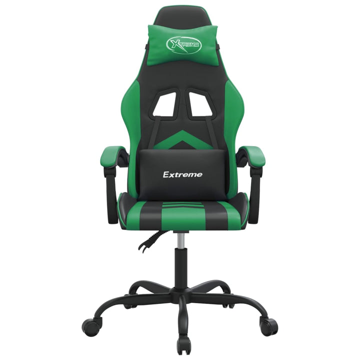 gamingstol kunstlæder sort og grøn