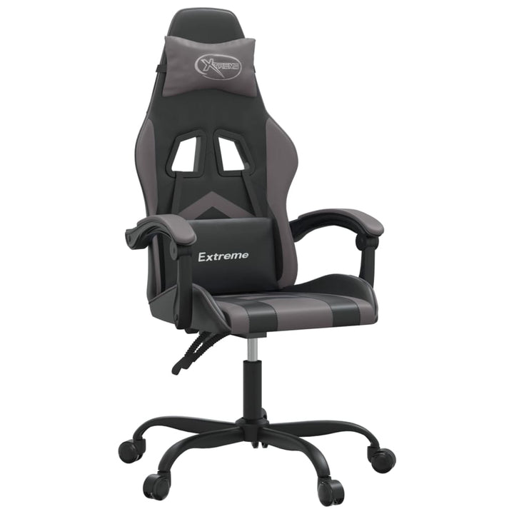 gamingstol kunstlæder sort og grå