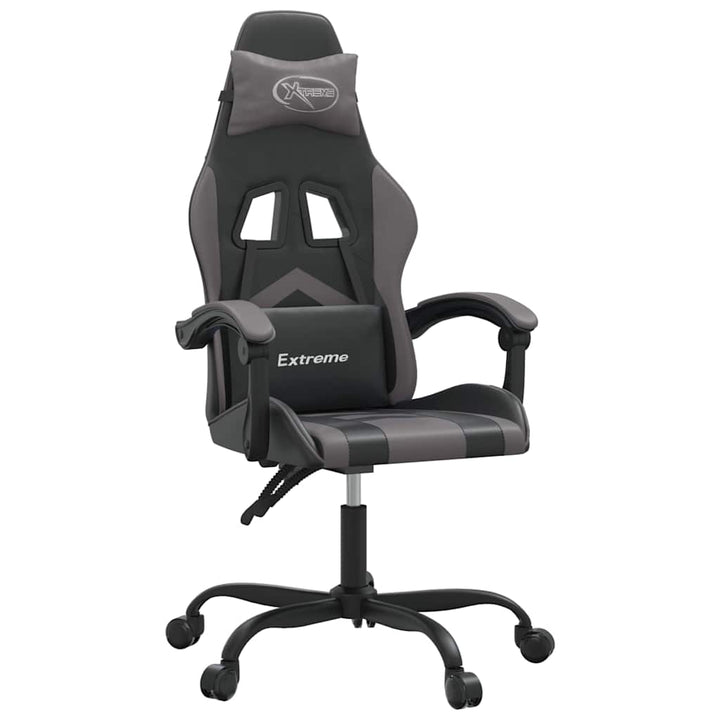 gamingstol kunstlæder sort og grå